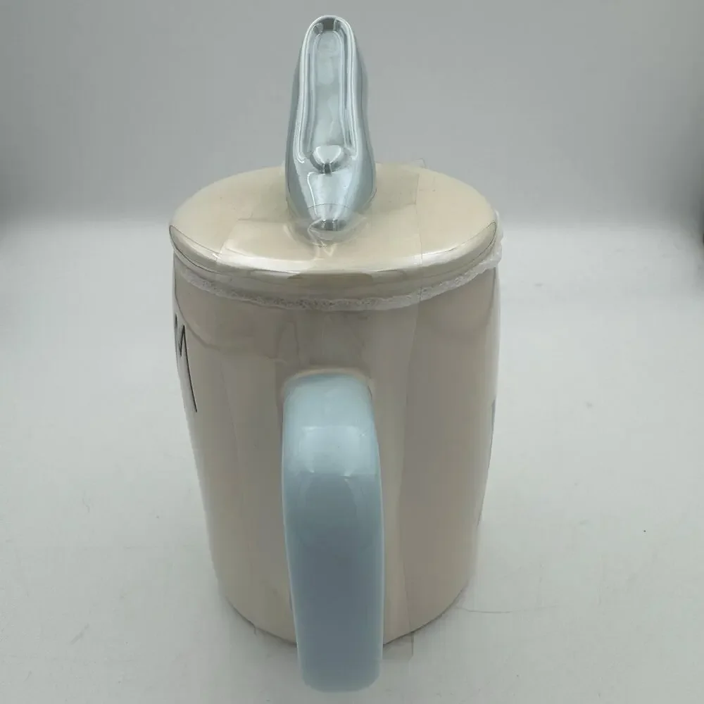 Rae Dunn Disney Princess Mug A Dream Come True Glass Slipper Lid Blue Handle - Picture 3 of 5